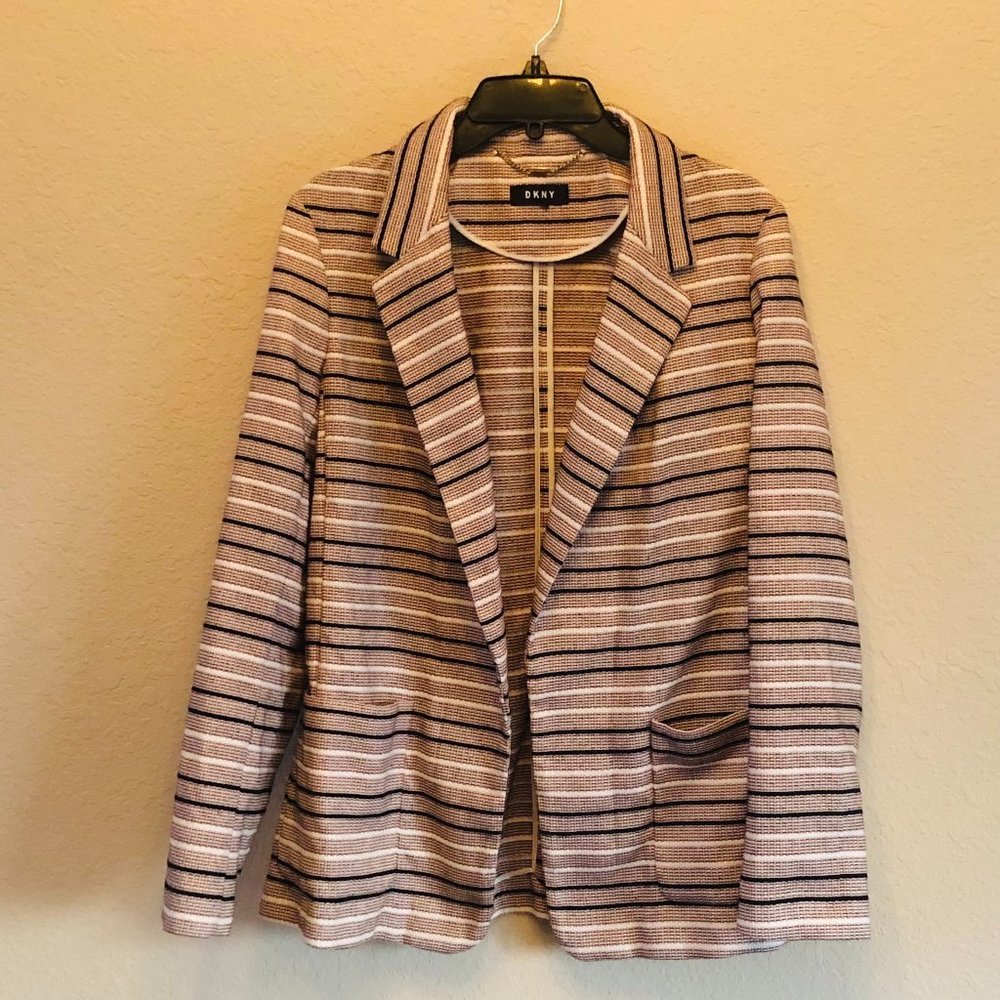 DKNY casual black/pink striped jacket size L